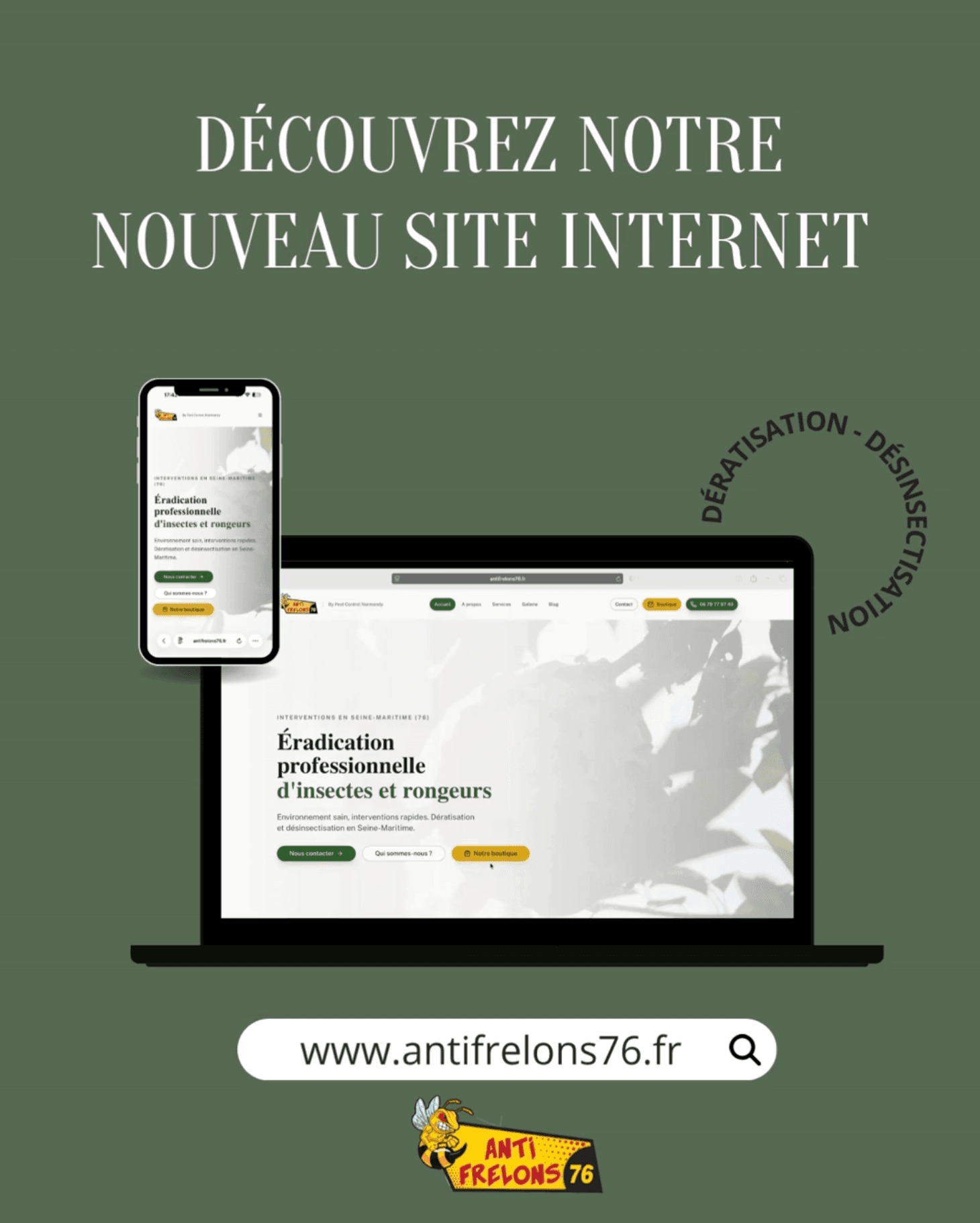 Nouveau site internet Anti-Frelons 76 : découvrez tous nos services en ligne